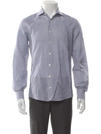 Pre-owned Suitsupply Striped Long Sleeve Shirt In Brown