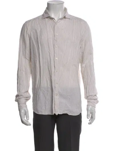 Pre-owned Suitsupply Striped Long Sleeve Shirt In Gray