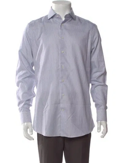 Pre-owned Suitsupply Striped Long Sleeve Shirt In Gray