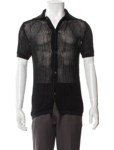 Pre-owned Suitsupply Striped Short Sleeve Shirt In Black