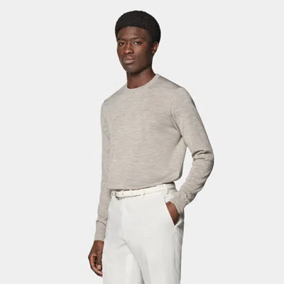 Suitsupply Light Brown Merino Crewneck