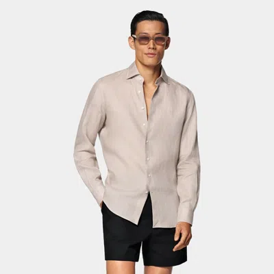 Suitsupply Taupe Relaxed Fit Shirt