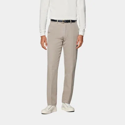 Suitsupply Taupe Slim Leg Straight Chinos In Brown