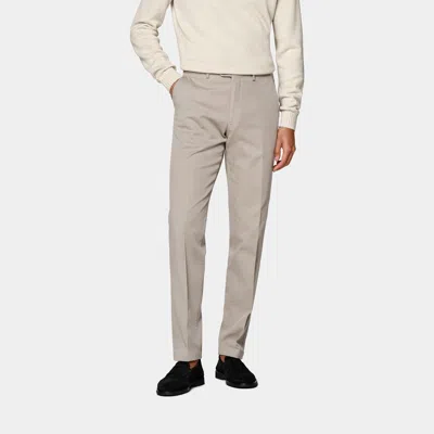 Suitsupply Taupe Slim Leg Straight Chinos In Brown
