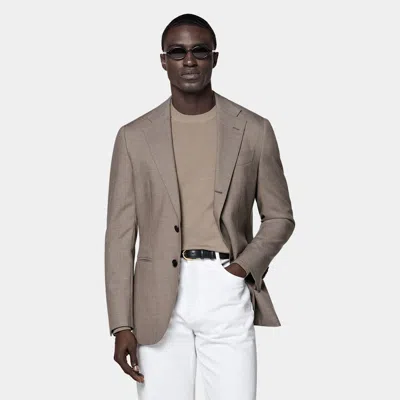 Suitsupply Taupe Tailored Fit Havana Suit Jacket In Brown