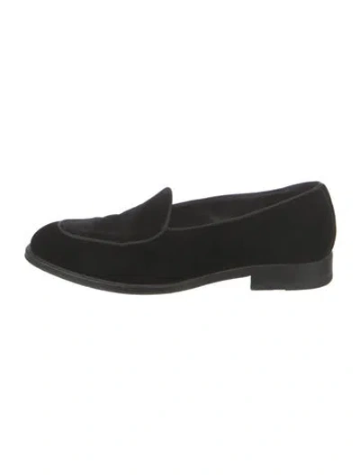Pre-owned Suitsupply Velvet Grosgrain Trim Dress Loafers In Black