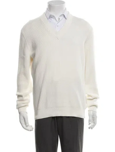 Pre-owned Suitsupply V-neck Long Sleeve Pullover In Neutrals