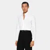 Suitsupply White Striped Point Collar Tailored Fit Shirt