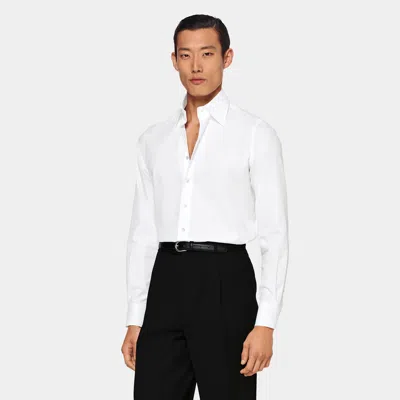 Suitsupply White Large Classic Collar Tailored Fit Shirt