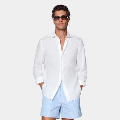 Suitsupply White Linen Shirt
