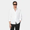 Suitsupply White Striped Point Collar Tailored Fit Shirt