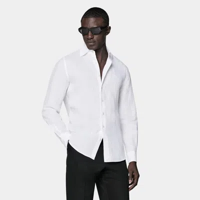 SUITSUPPLY WHITE LINEN SHIRT