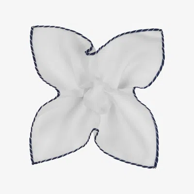 Suitsupply White Stitch Edge Pocket Square