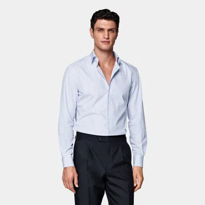 Suitsupply White Striped Classic Collar Shirt