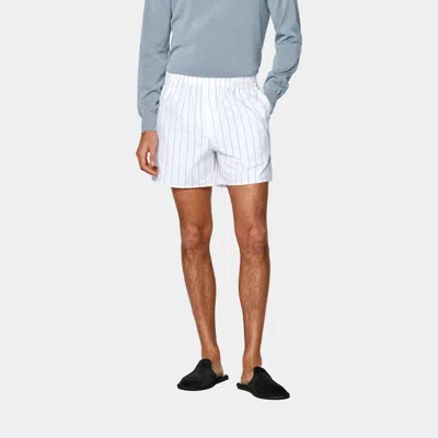 Suitsupply White Striped Straight Leg Shorts
