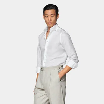 Suitsupply White Twill Extra Slim Fit Shirt In Pink