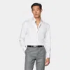 Suitsupply White Striped Point Collar Tailored Fit Shirt