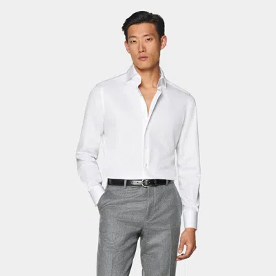 Suitsupply White Twill Tailored Fit Shirt