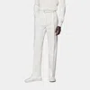 SUITSUPPLY SUITSUPPLY WHITE WIDE LEG STRAIGHT DUCA PANTS