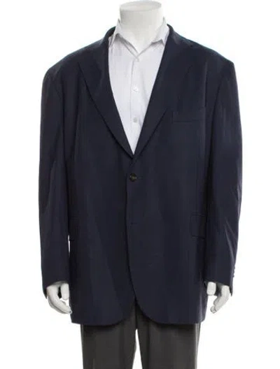 Pre-owned Suitsupply Wool Cutout Accent Blazer In Blue