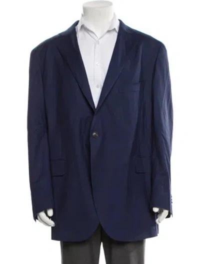 Pre-owned Suitsupply Wool Cutout Accent Blazer In Blue