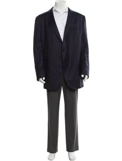Pre-owned Suitsupply Wool Embroidered Accent Blazer In Blue