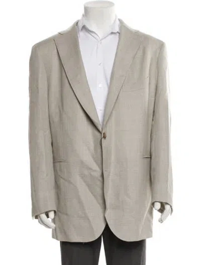 Pre-owned Suitsupply Wool Embroidered Accent Blazer In Neutral