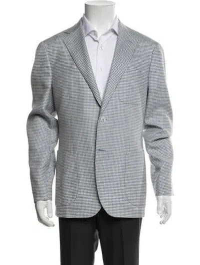 Pre-owned Suitsupply Wool Houndstooth Print Blazer In Blue