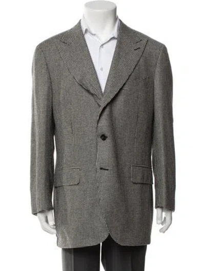 Pre-owned Suitsupply Wool Houndstooth Print Blazer In Grey