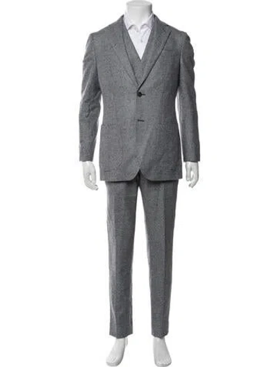 Pre-owned Suitsupply Wool Houndstooth Print Three-piece Suit In Multicolor