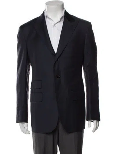 Pre-owned Suitsupply Wool Peacoat In Blue