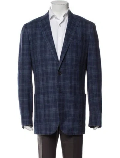 Pre-owned Suitsupply Wool Plaid Print Blazer In Blue