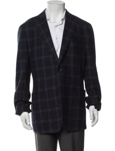 Pre-owned Suitsupply Wool Plaid Print Blazer In Blue
