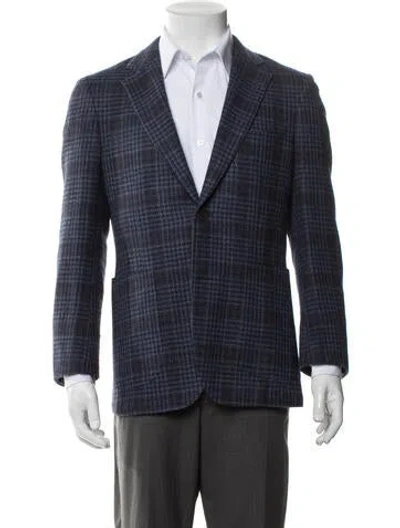 Pre-owned Suitsupply Wool Plaid Print Blazer In Blue