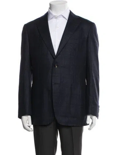Pre-owned Suitsupply Wool Plaid Print Blazer In Blue