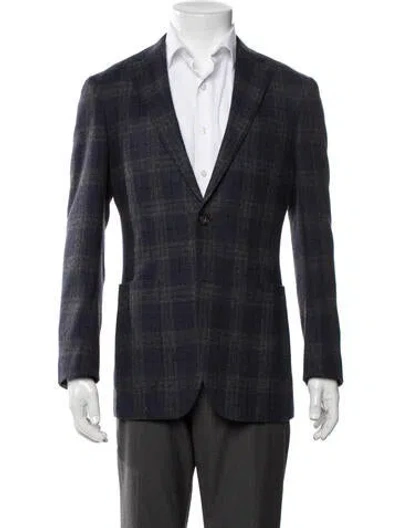 Pre-owned Suitsupply Wool Plaid Print Blazer In Blue