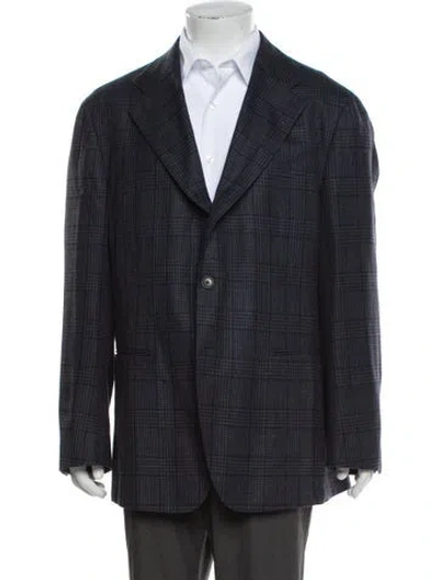 Pre-owned Suitsupply Wool Plaid Print Blazer In Blue