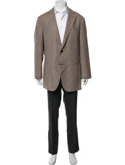 Pre-owned Suitsupply Wool Plaid Print Blazer In Brown