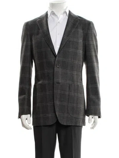 Pre-owned Suitsupply Wool Plaid Print Blazer In Gray