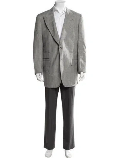 Pre-owned Suitsupply Wool Plaid Print Blazer In Grey