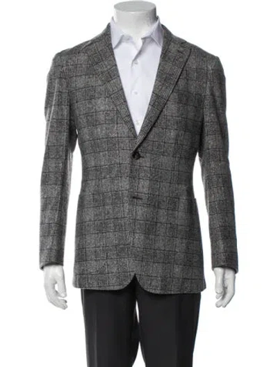 Pre-owned Suitsupply Wool Plaid Print Blazer In Grey