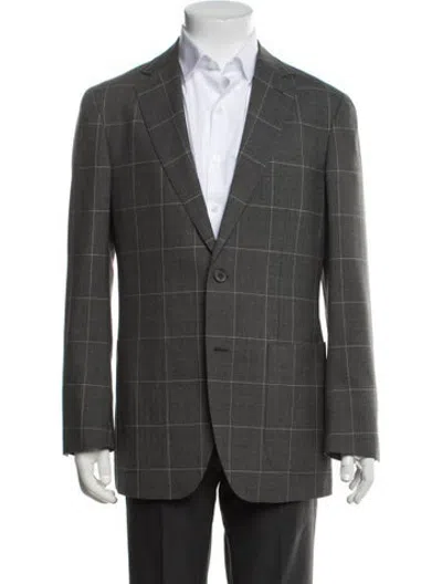 Pre-owned Suitsupply Wool Plaid Print Blazer In Grey