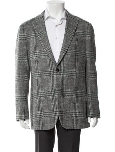 Pre-owned Suitsupply Wool Plaid Print Blazer In Neutrals