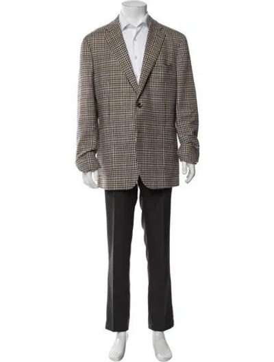 Pre-owned Suitsupply Wool Plaid Print Blazer In Neutrals