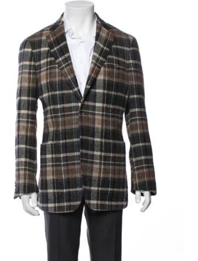 Pre-owned Suitsupply Wool Plaid Print Blazer In Neutrals