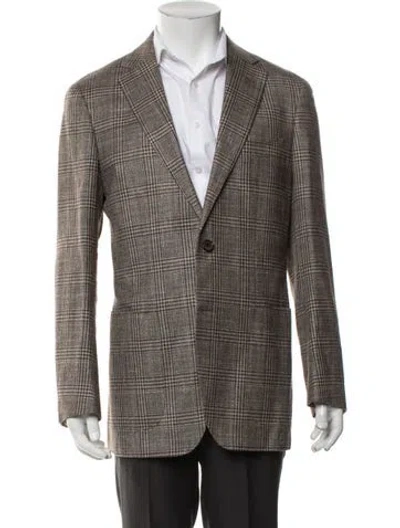 Pre-owned Suitsupply Wool Plaid Print Blazer In Neutrals