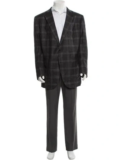 Pre-owned Suitsupply Wool Plaid Print Blazer W/ Tags In Black