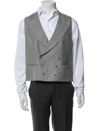 Pre-owned Suitsupply Wool Plaid Print Suit Vest In Gray