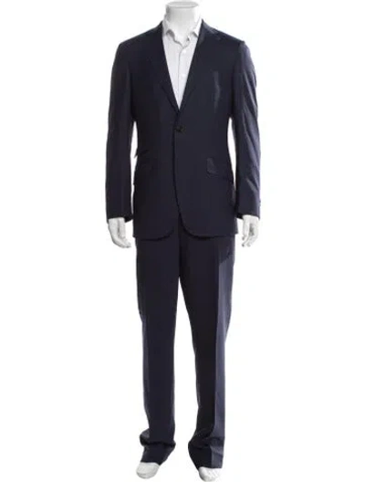 Pre-owned Suitsupply Wool Plaid Print Two-piece Blazer In Blue