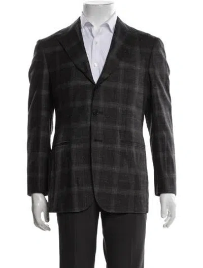 Pre-owned Suitsupply Wool Plaid Print Two-piece Blazer In Grey